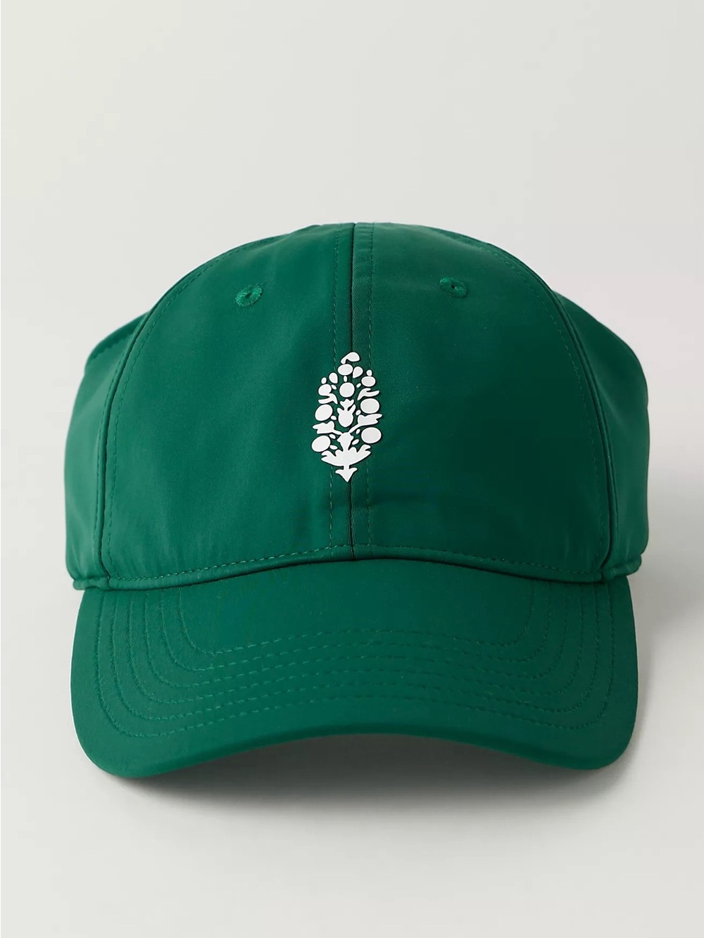 FP Movement by Free People Green Baseball Cap with White Floral Logo